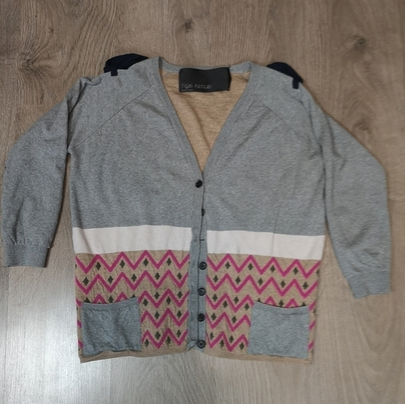 00s Vintage Striped Yigal Azrouel Cashmere Cardigan | theStyleMinr.com - Picture 1 of 5